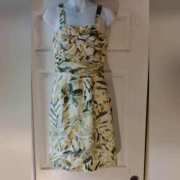 Banana Republic | Dresses | Banana Republic Green And Yellow Floral Silk  Dress Size | Poshmark